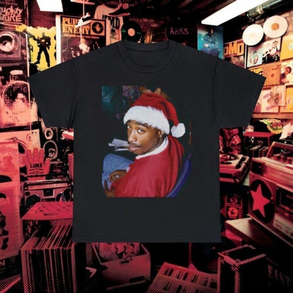 Tupac Christmas Holiday Rap Music Fan Retro Unisex T Shirt
